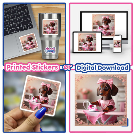 a picture of a dog with a pink bow on her head