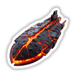 Molten Lava Spaceship depicted as a futuristic machine with molten lava elements, available as stickers or digital artwork, ideal for fans of unique designs from Decal Venue.