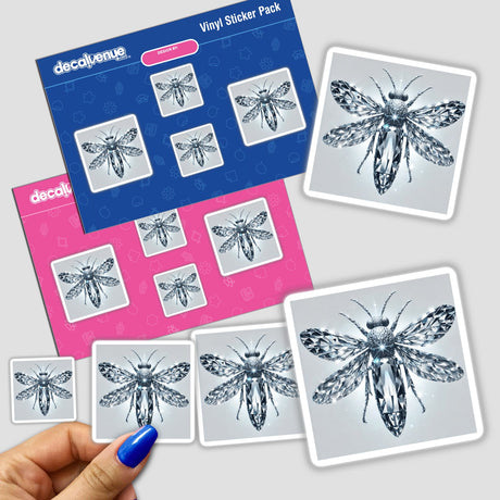Diamond Firefly sticker featuring a detailed illustration of a bee with wings, available as both a sticker and digital artwork from Decal Venue.