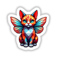 A Cute Geometric Fairy Cat illustration featuring a polygonal cat with wings, available as stickers or digital artwork from Decal Venue.