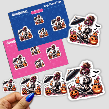 Halloween Spooky Skeleton Beach Girl II