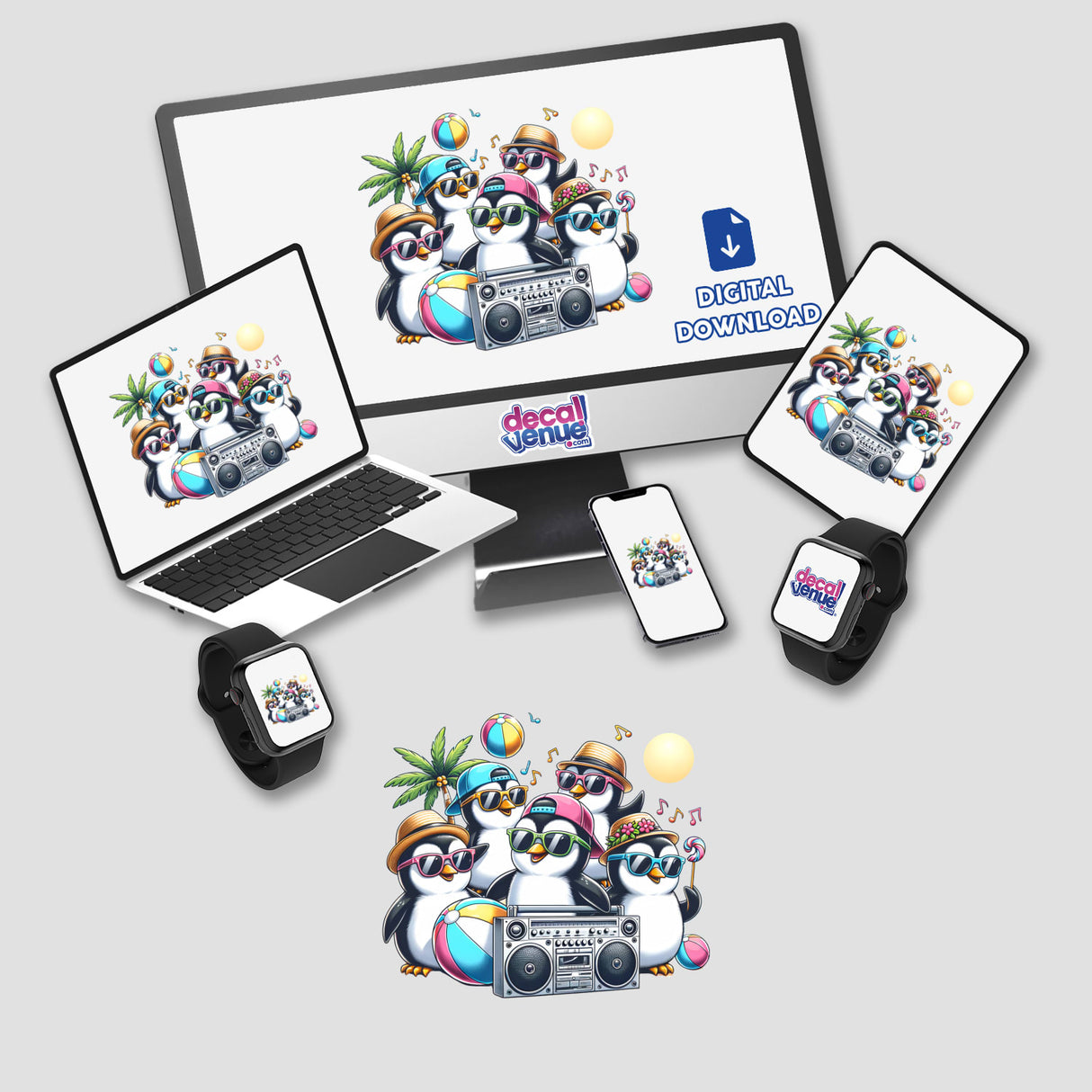 Penguin Beach Party Sunglasses Boombox