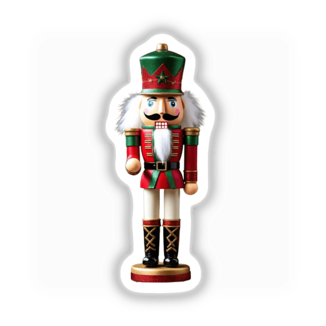 Christmas Nutcracker Envelope Seal Stickers, featuring a classic nutcracker with a mustache and beard, ideal for holiday cards and gifts. Perfect for adding a festive touch from Decal Venue.