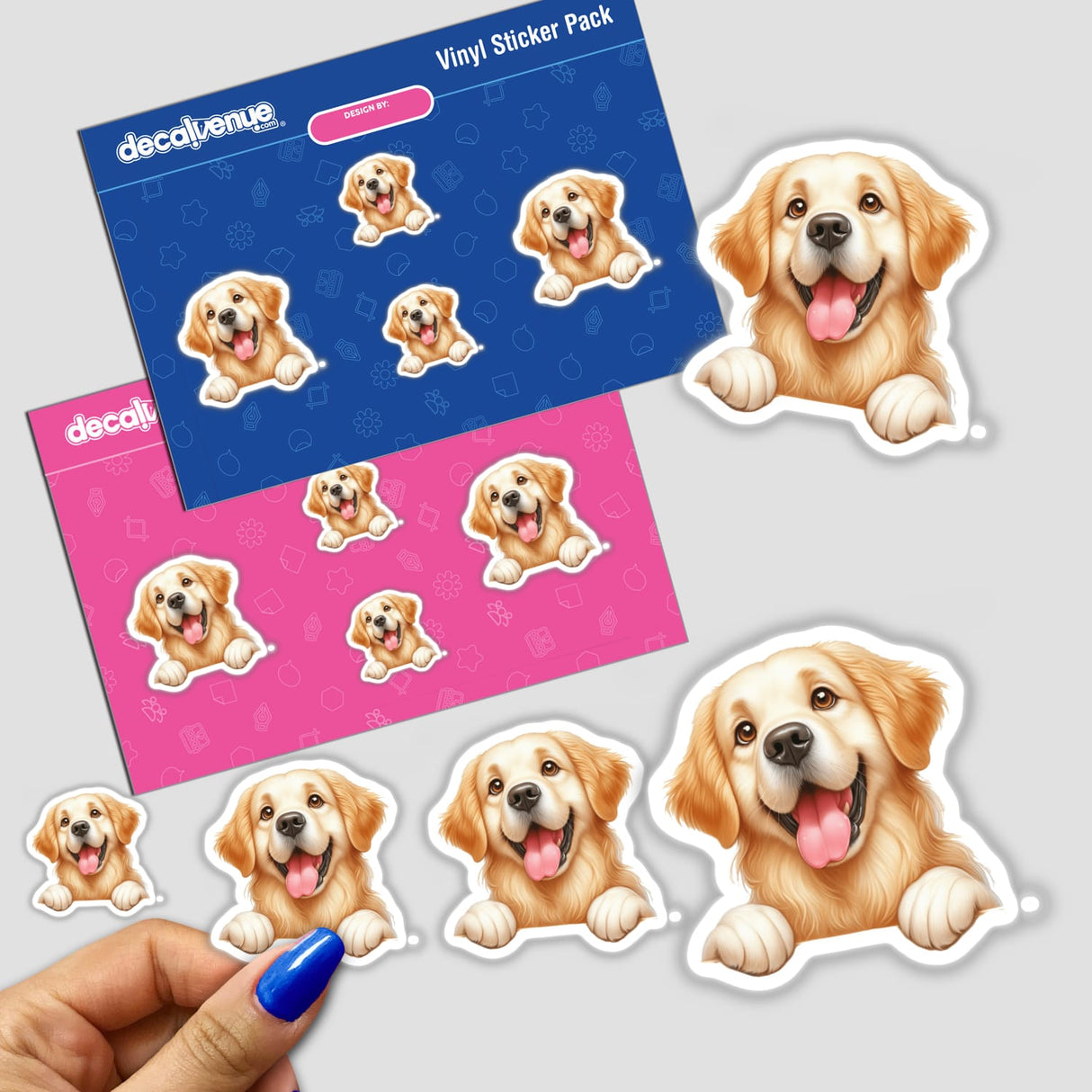 Happy Peeking Golden Retriever Dog