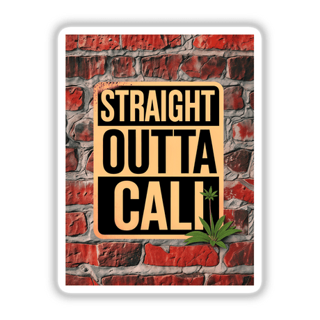 a sign that says straight outa call on a brick wall