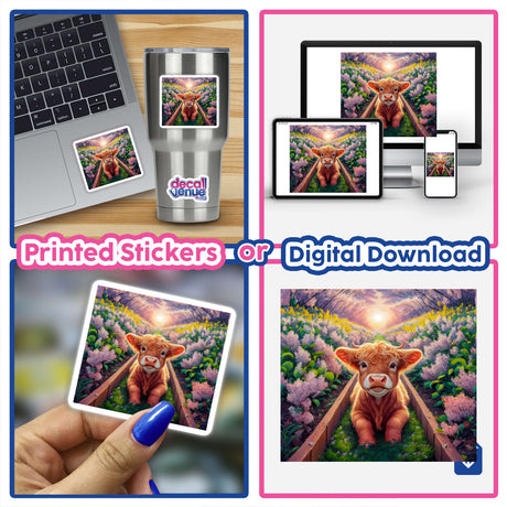 Highland Cow Lilac Garden