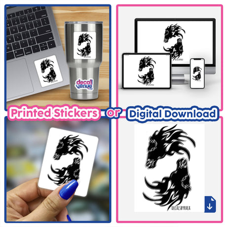 Indecisive Reflections artwork showcases a complex design, available as both stickers and digital art, highlighting intricate patterns suitable for unique vinyl applications from Decal Venue.