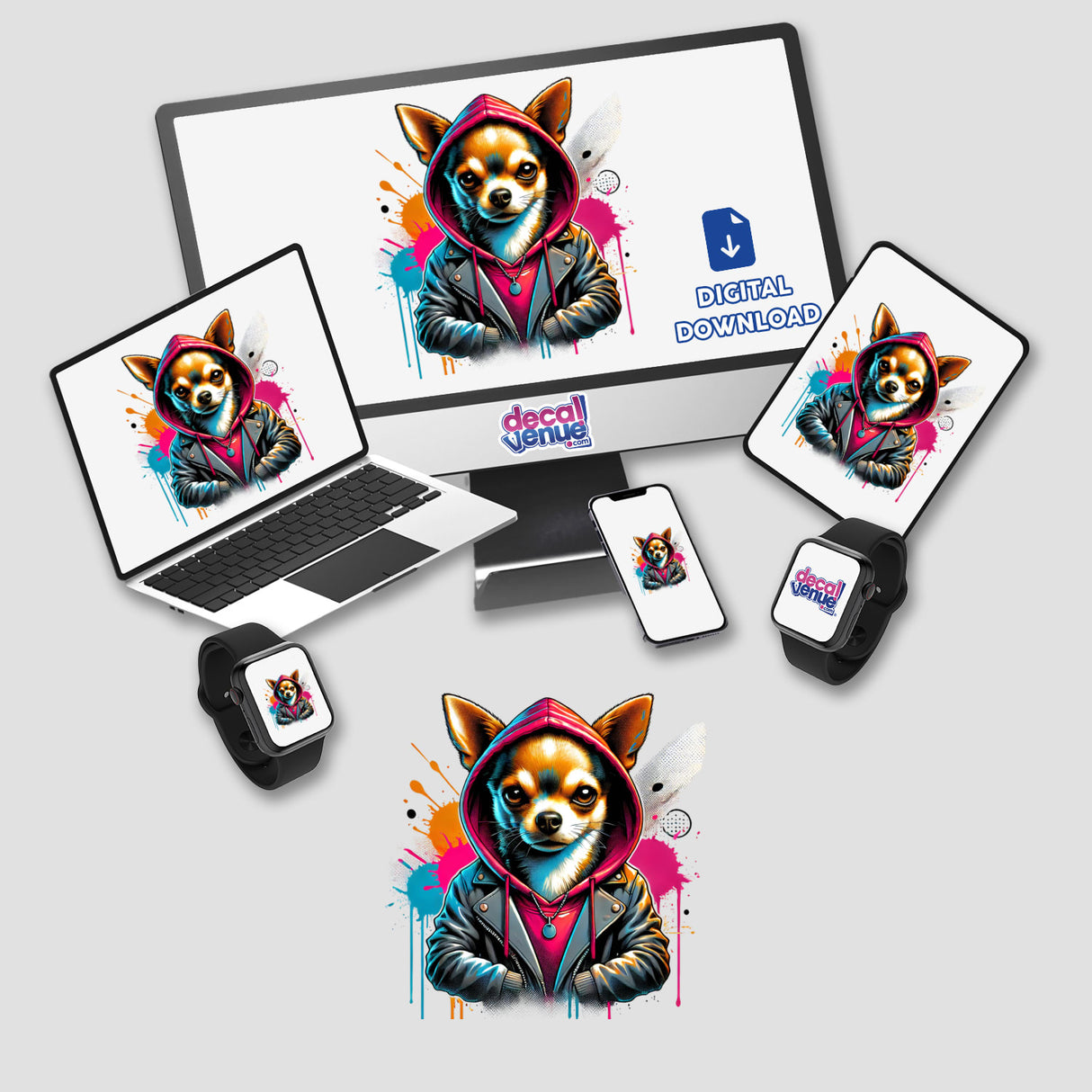 Chihuahua Dog Hoodie Urban Vibes