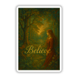 Believe Pre-Raphaelite Fluid Art Sticker or Clipart features a motivational nature design, available as stickers or digital artwork, perfectly embodying Decal Venue's unique vinyl sticker and digital art offerings.