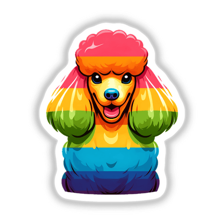 Poodle Dog Colorful Rainbow Pride