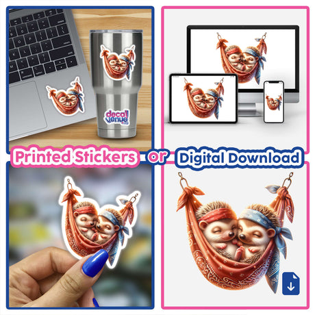 Cute Hedgehogs Sleeping in Bandana Hammock