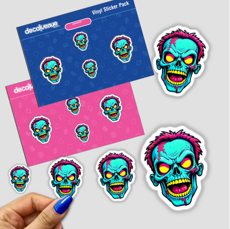 A Cool Neon Punk Zombie Skull