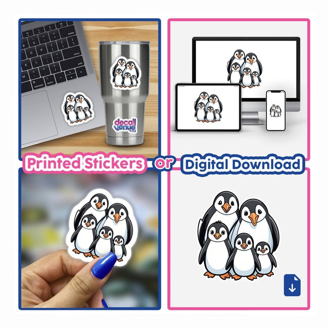 Cute penguin family