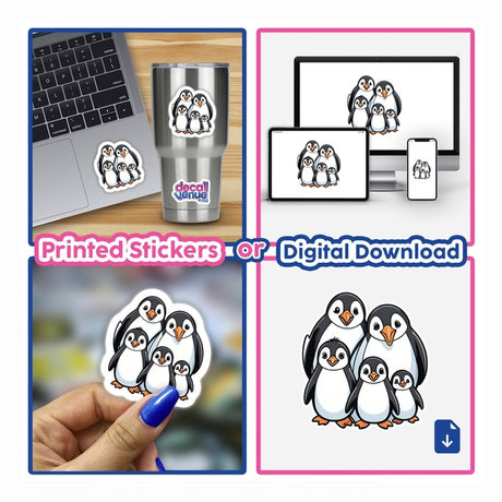 Cute penguin family