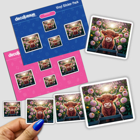 Highland Cow Dahlia Garden