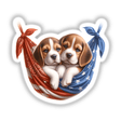 Beagle Dogs in American Flag Bandana Hammock