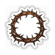 Stained Glass Crown of Thorns Clipart with Commercial Rights & Christian Sticker, featuring a circular thorn design, available as a unique vinyl sticker or digital artwork, from Decal Venue.