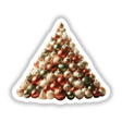 Christmas Ornament Pyramid available as Stickers or Digital Artwork, depicting a stack of festive ornaments, ideal for holiday decor. Perfect for adding a unique touch from Decal Venue.