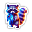 Raccoon Blue Ribbon Colon Cancer Awareness design features a raccoon holding a blue ribbon, available as unique stickers or digital artwork, reflecting Decal Venue's creative offerings.