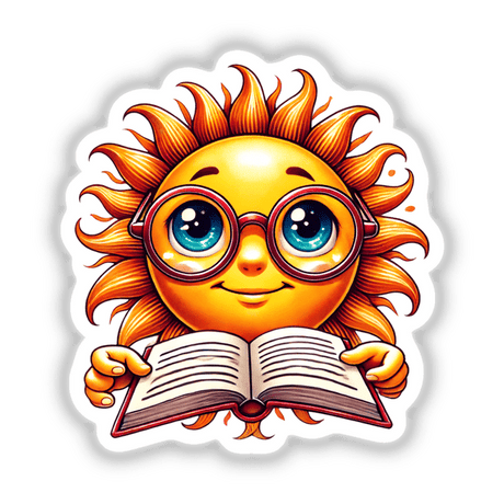 Sun With Reading Glasses Open Book