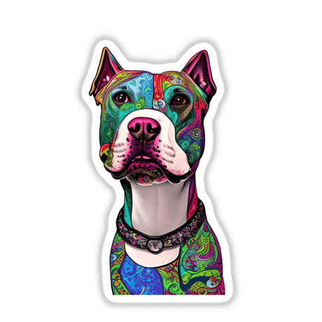Colorful Sugar Skull Pitbull