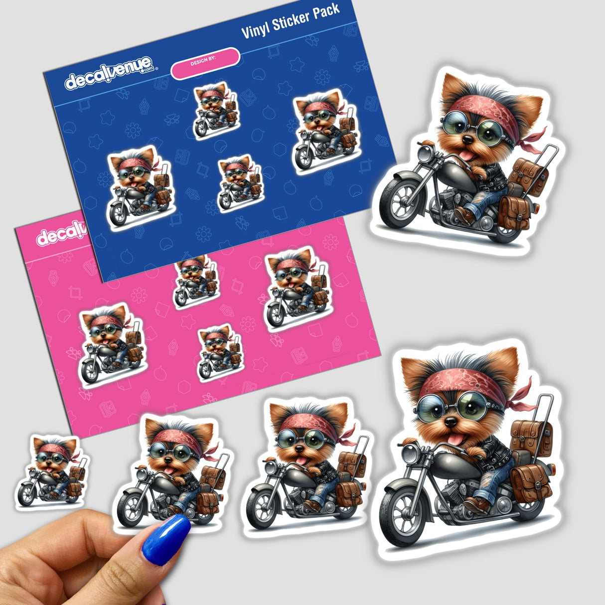 Biker Yorkie Dog on Motorcycle