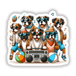 Boxer Dog Beach Party Sunglasses Boombox