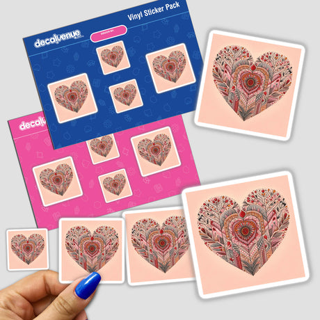 a hand holding a sticker of a heart