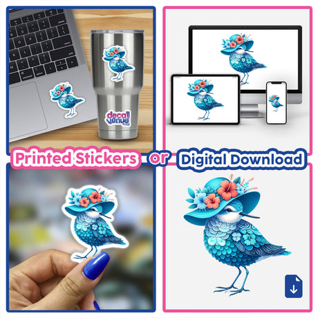 Sandpiper Bird Wearing Summer Beach Hat