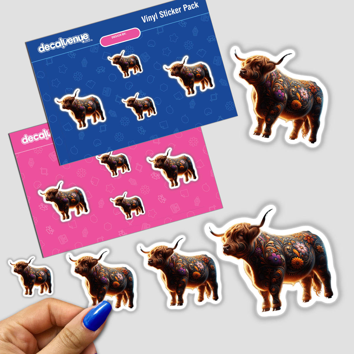 Floral Tattoo Highland Cow PA23