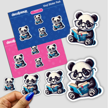 Panda With Reading Glasses Open Book