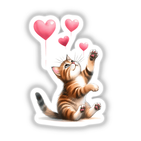 Watercolor Bengal Cat Reaching for Hearts
