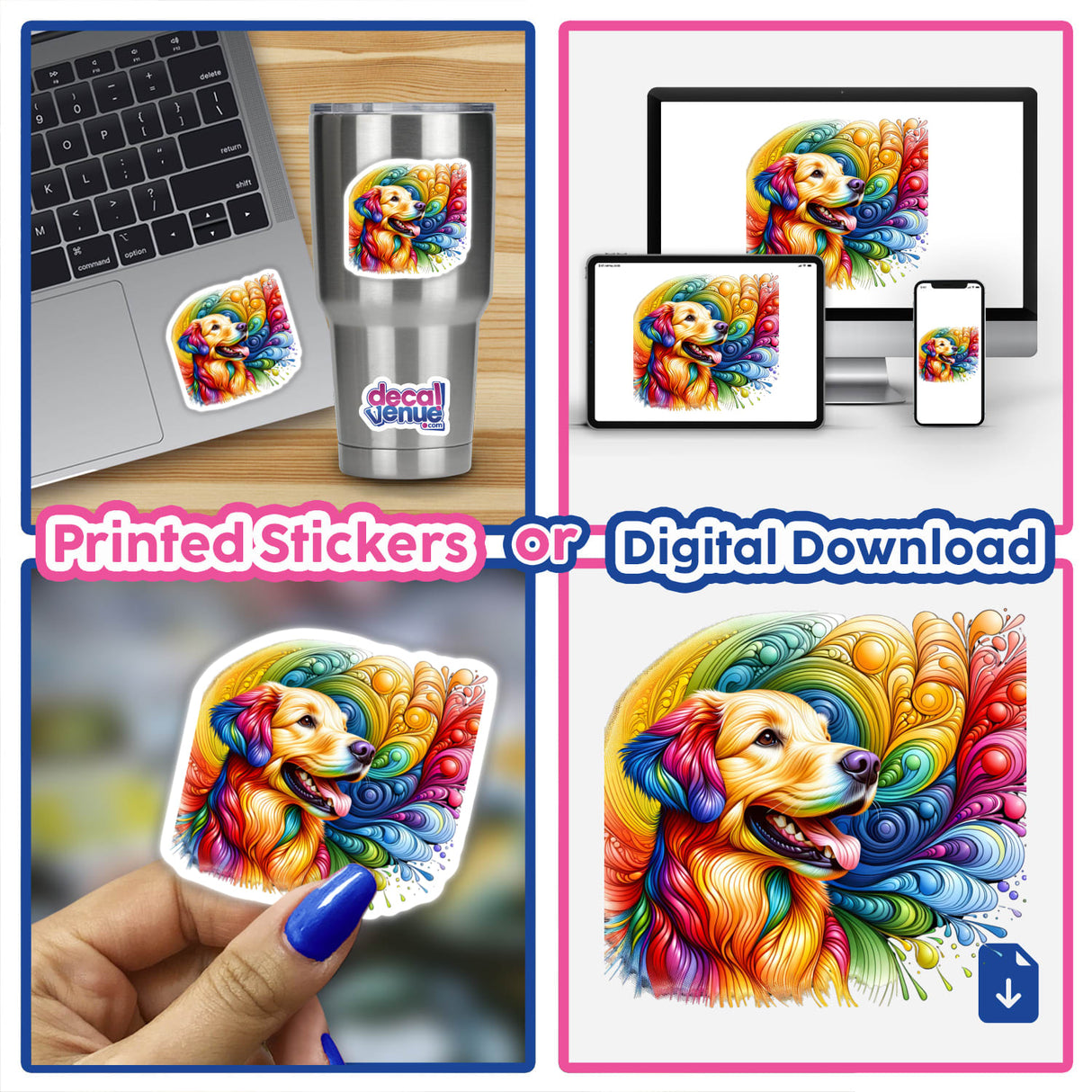 Rainbow Golden Retriever Dog2