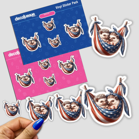 Hedgehogs in American Flag Bandana Hammock