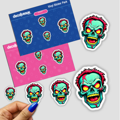 A Cool Neon Punk Zombie Skull