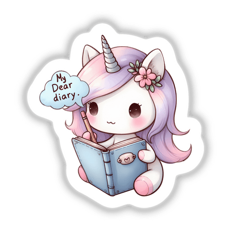 My dear diary unicorn sticker