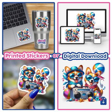 Corgi Dog Summer Beach Party