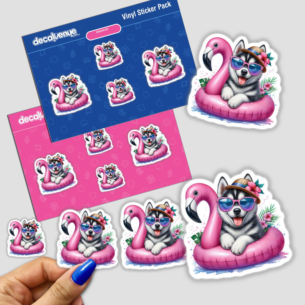 Summer Husky Dog in Flamingo Float