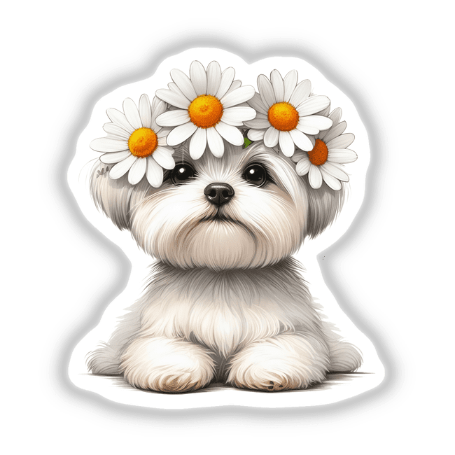 Resting Maltese Dog Daisy Headband