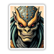 A Cool Alien Predator Soldier cartoon, featuring a fictional monster character, available as stickers or digital artwork from Decal Venue.