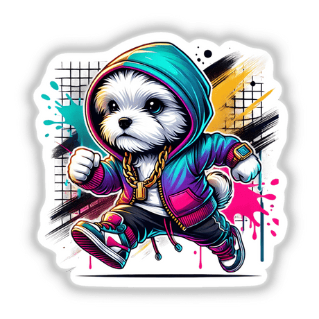 Maltese Dog Hoodie Urban Vibes