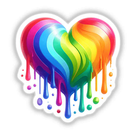 Rainbow Heart Drip Pride