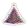 Colorful Candy Cane Christmas Tree composed of candy canes arranged to form a festive tree shape, available as stickers or digital artwork from Decal Venue's unique collection.