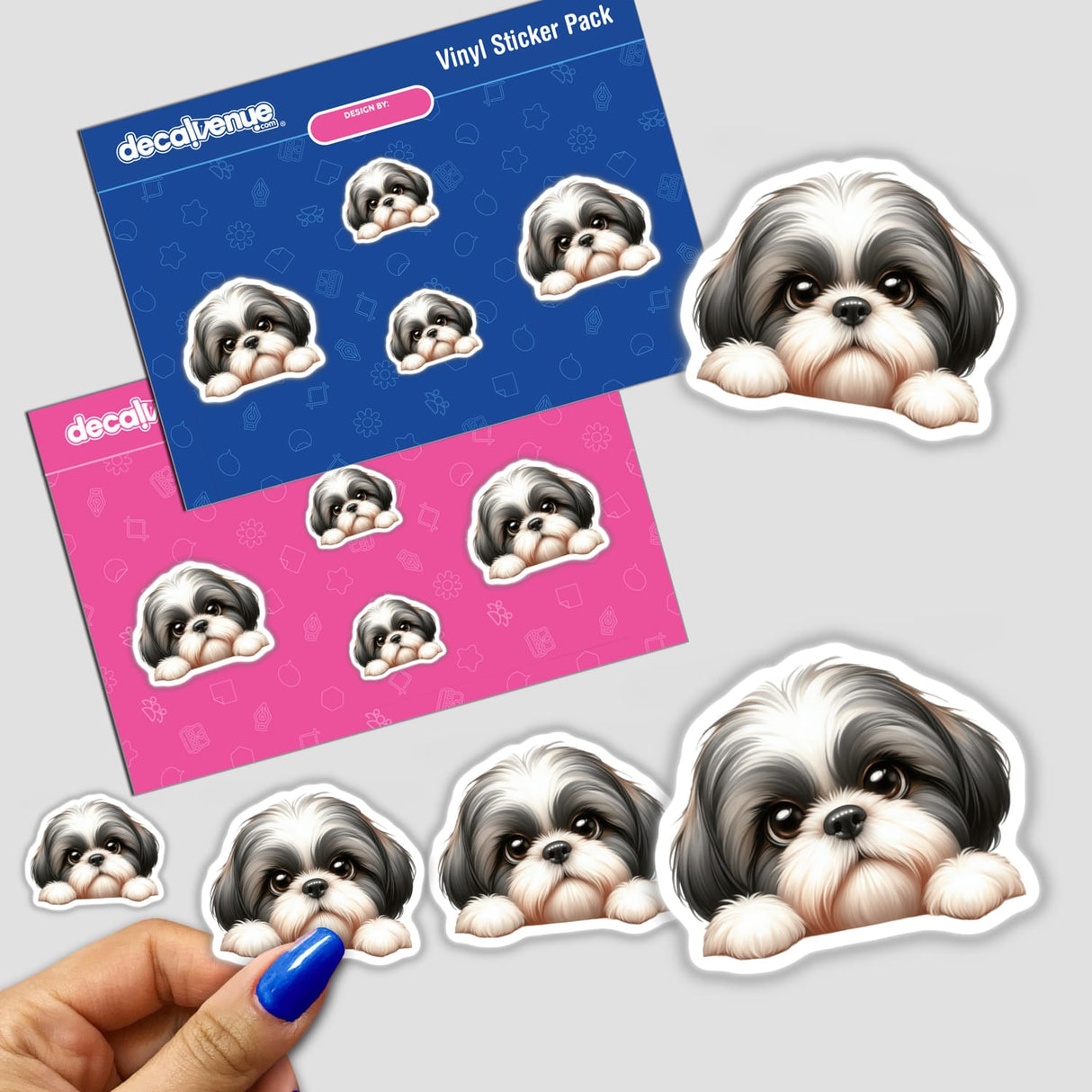 Cute Peeking Face Shih Tzu Dog