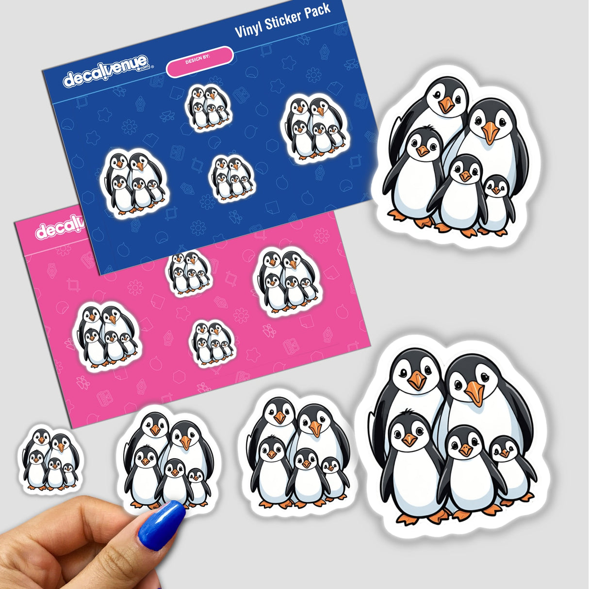 Cute penguin family