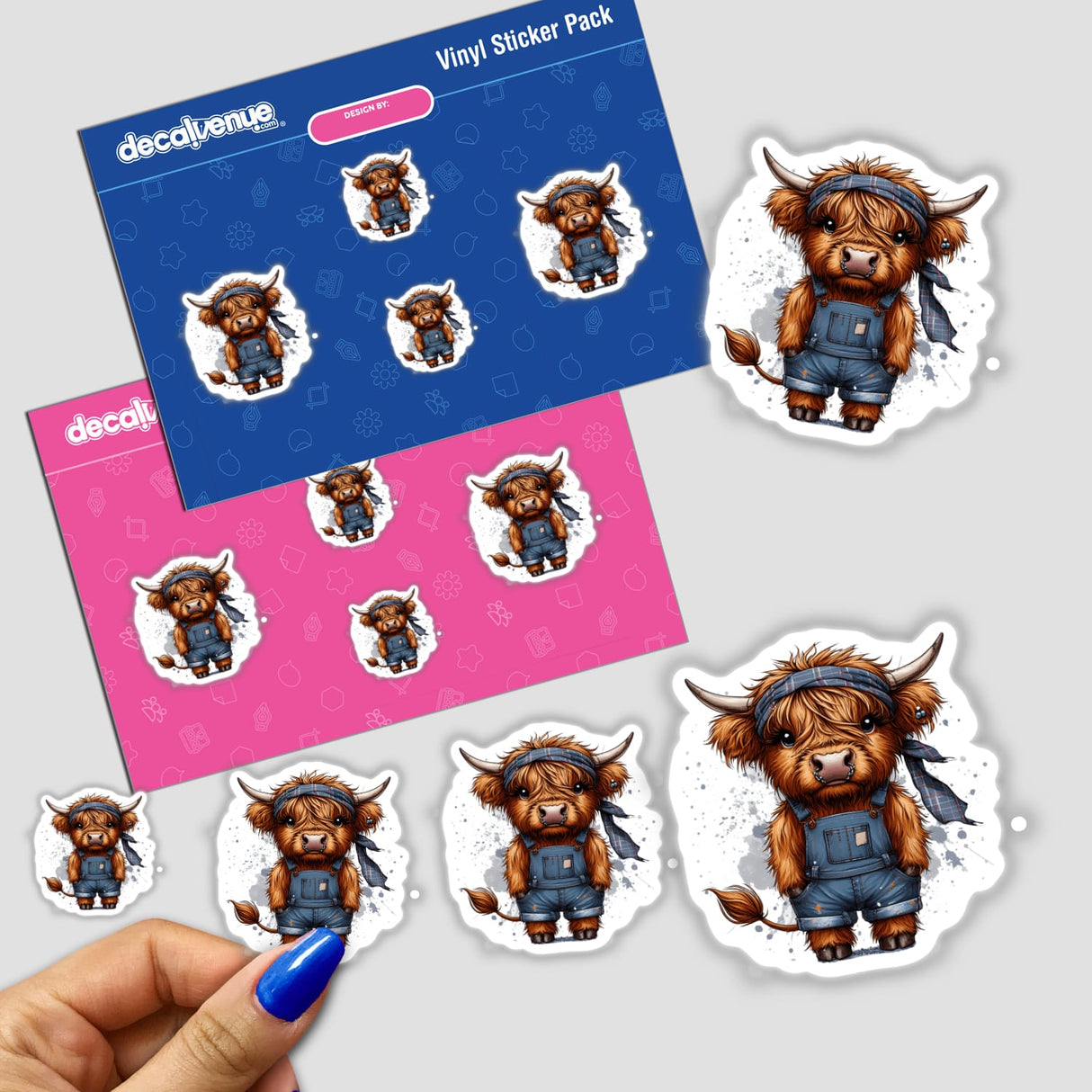 Highland Cow in Jean Overalls
