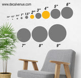 Custom 8 Color Combo - 2" and 4" inch Polka Dot Circles Wall Decals