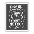 Know Bees, Know Food - Bee Love Clipart | Stickers or Commercial Use Download, featuring a bee with leaves in a graphic design style. Ideal for stickers or digital artwork.