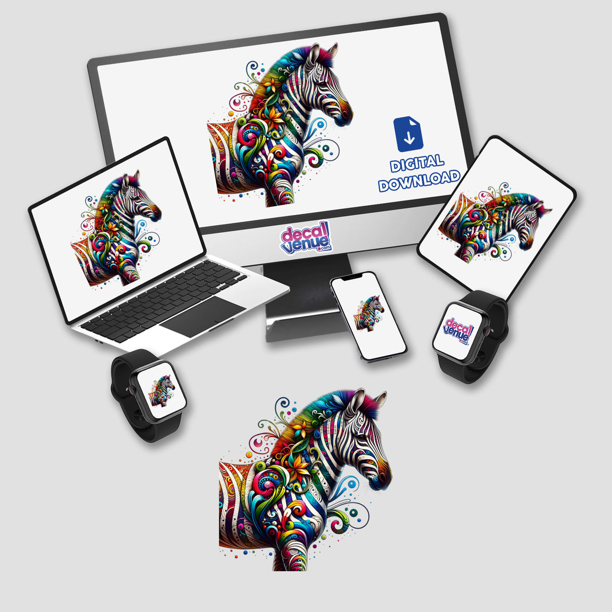 Colorful Psychedelic Zebra