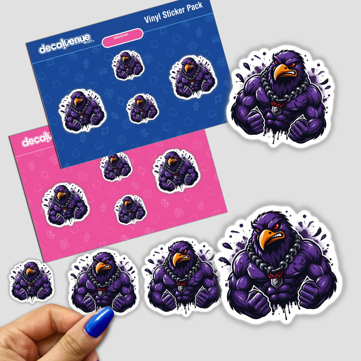 Angry Purple Raven Bird